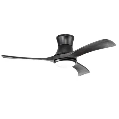 Hivvago 52 Inch Flush Mount Ceiling Fan With Led Light-black