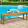 Hivvago 52 Inch Acacia Wood Dining Bench With Slatted Seat