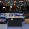 Hivvago 52 Inch Rattan Wicker Propane Fire Pit Table With Rain Cover And Lava Rock-black