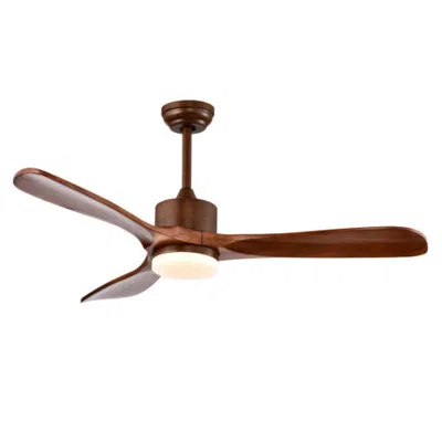 Hivvago 52 Inch Reversible Ceiling Fan With Led Light And Adjustable Temperature-silver In Brown