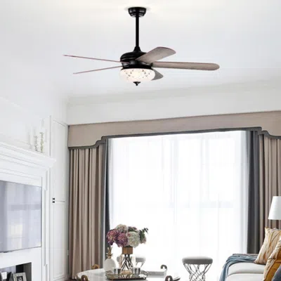 Hivvago 52 Inches Ceiling Fan With Remote Control-oak In White