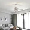 Hivvago 52 Inches Ceiling Fan With Wooden Blades And Remote Control-silver