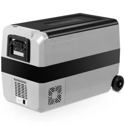 Hivvago 53 Quarts Portable Electric Car Cooler Refrigerator In Metallic