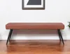 Hivvago 54" Brown And Black Faux Leather Upholstered Dining Bench In Brown