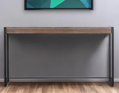 Hivvago 54" Brown And Black Sled Console Table In Gray