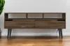 Hivvago 54" Dark Brown Wood Enclosed And Open Storage Tv Stand In Brown