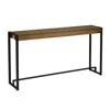 Hivvago 54" Gray Brown And Black Distressed Sled Console Table In Brown