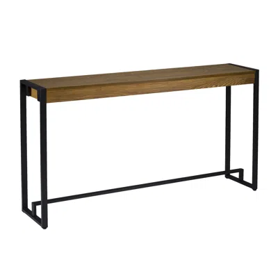 Hivvago 54" Gray Brown And Black Distressed Sled Console Table
