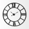 Hivvago 54" Round Xl Industrial Style Wall Clock With Open Face Desing In Black