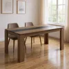 Hivvago 55" Brown And Black Wood Dining Table In Brown