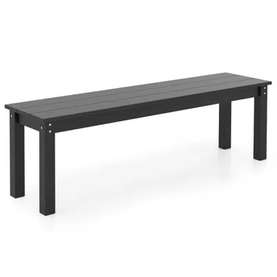 Hivvago 55" Hdpe Outdoor Bench 2-3 People Weatherproof Backless Patio Garden Bench In Gray