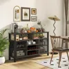 Hivvago 55-inch Buffet Sideboard With 8-bottle Wine Racks And Wine Glass Holders-gray