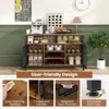 Hivvago 55-inch Buffet Sideboard With 8-bottle Wine Racks And Wine Glass Holders-rustic Brown