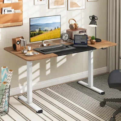 Hivvago 55 Inch Electric Height Adjustable Office Desk With Hook-natural