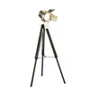 Hivvago 55 Inch Floor Lamp With Tripod Legs, Spotlight Design, Wood, Black Finish In Multi