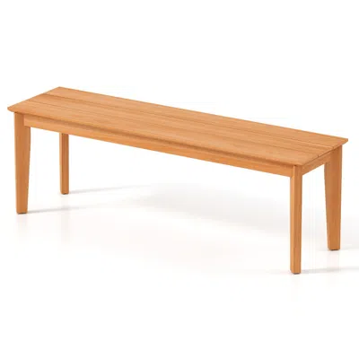 Hivvago 55 Inches Outdoor Teak Wood Bench With 880 Lbs Weight Capacity In Brown