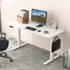 Hivvago 55 X 24 Inches Sit Stand Home Office Desk With 3 Memory Height Settings-white