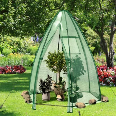 Hivvago 5.5 X 5.5 X 6 Feet Portable Mini Greenhouse With All-weather Pe Cover
