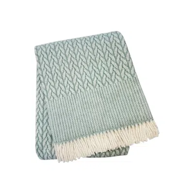 Hivvago 55" X 70" Sage Cotton Blend Woven Plush Throw Blanket With Fringe