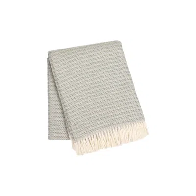 Hivvago 55" X 70" Slate Blue Cotton Blend Woven Plush Throw Blanket With Fringe In Neutral