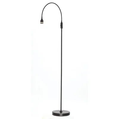Hivvago 56" Black Led Arched Floor Lamp With Black Drum