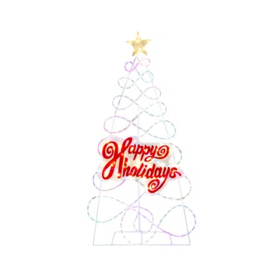 Hivvago 5.6 Ft Outdoor Colorful Christmas Tree With 216 Led Lights And 6 Lighting Modes In Red
