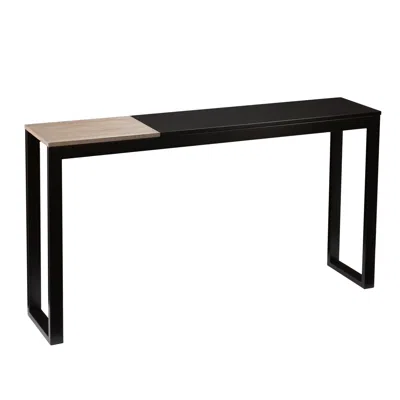 Hivvago 56" Natural And Black And Black Sled Console Table In Brown