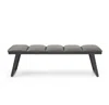 Hivvago 57" Light Gray And Black Upholstered Faux Leather Bench In Gray