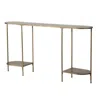 Hivvago 57 Inch Console Table, Oval, Steel Frame, Modern, Bronze Finish