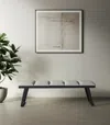 Hivvago 57" Light Gray And Black Upholstered Faux Leather Bench In White