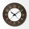 Hivvago 57" Round Industrial Brown Wall Clock In Brown