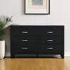 Hivvago 58" Black Wood Six Drawer Double Dresser In Black
