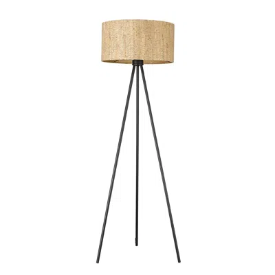 Hivvago 58" Brown And Black Tripod Floor Lamp With Brown Plastic Shade In Neutral