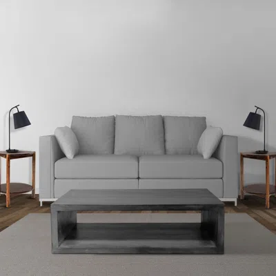 Hivvago 58" Cube Shape Wooden Coffee Table With Open Bottom Shelf, Charcoal Gray