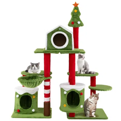 Hivvago 58 Inch Tall Cat Tree Tower Multi-level Pet Climbing And Jumping Tower Furniture With Condos