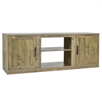 Hivvago 58 Inch Tv Stand With 1500w Faux Fireplace For Tvs Up To 65 Inch-natural In Green