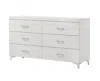 Hivvago 58" White Solid And Manufactured Wood Six Drawer Double Dresser In White