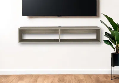Hivvago 59" Beige Floating Mount Tv Stand In Gray