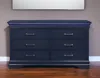 Hivvago 59" Blue Solid Wood Six Drawer Double Dresser In Blue
