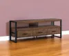 Hivvago 59" Brown And Black Cabinet Enclosed Storage Tv Stand In Brown