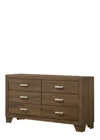 Hivvago 59" Brown Solid And Manufactured Wood Six Drawer Double Dresser In Brown