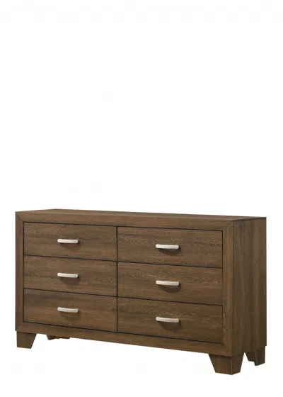 Hivvago 59" Brown Solid And Manufactured Wood Six Drawer Double Dresser