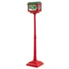 Hivvago 59 Inch Christmas Street Lamp With Sound-activated Snow Globe Lantern-red