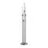 Hivvago 59 Inch Floor Lamp, 4 Led Lights, Metal Round Base, Glossy Nickel Finish