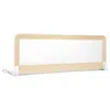 Hivvago 59 Inch Folding Breathable Baby Bed Rail Guard With Safety Strap-beige