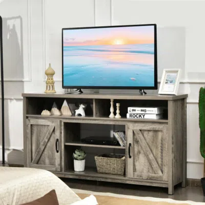 Hivvago 59 Inch Tv Stand Media Center Console Cabinet With Barn Door For Tv's 65 Inch-natural