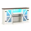 Hivvago 59 Inches Media Console Table With 3-level Shelves And 22 Dynamic Modes-white