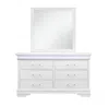 Hivvago 59" White Solid Wood Six Drawer Double Dresser With Led In White