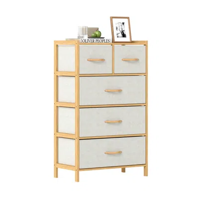 Hivvago 5-drawer Dresser With Top Shelf For Bedroom In Brown
