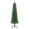 Hivvago 5ft Pencil Christmas Tree With Warm Led Lights & Memory Wire Branch Tips - Holiday Decor In Green